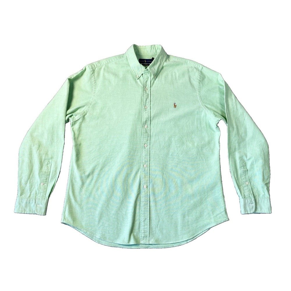 Ralph Lauren Mens 2XL Classic Fit Mint Green Oxford Button Down Shirt Flesh Pony